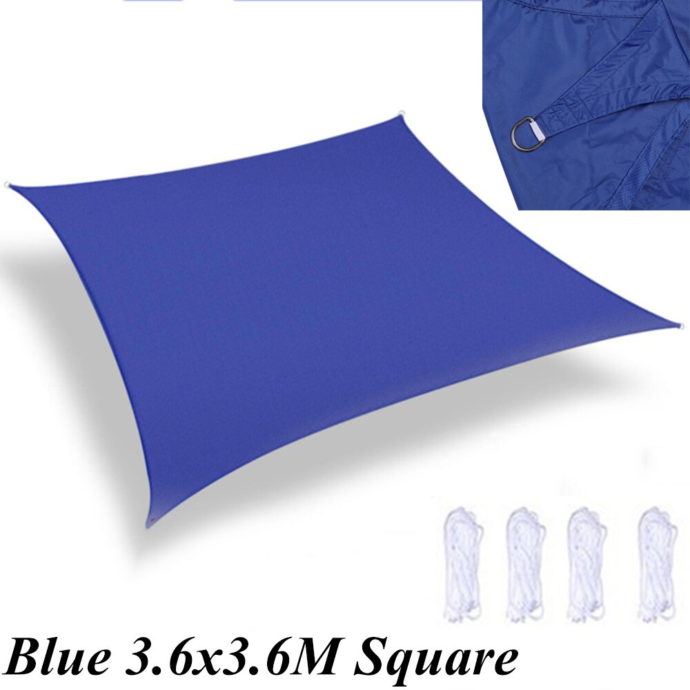 Imperméable Anti-UV soleil ombre voile canopée voiles auvents abri Durable Triangle Rectangle carré pour jardin de cour avec des cordes