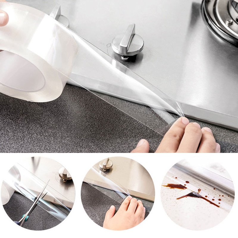 Acrylics Sealing Tapes for Kitchen Bathroom Sink Seal Band Clear Waterproof Wall Corner Seal Sticker