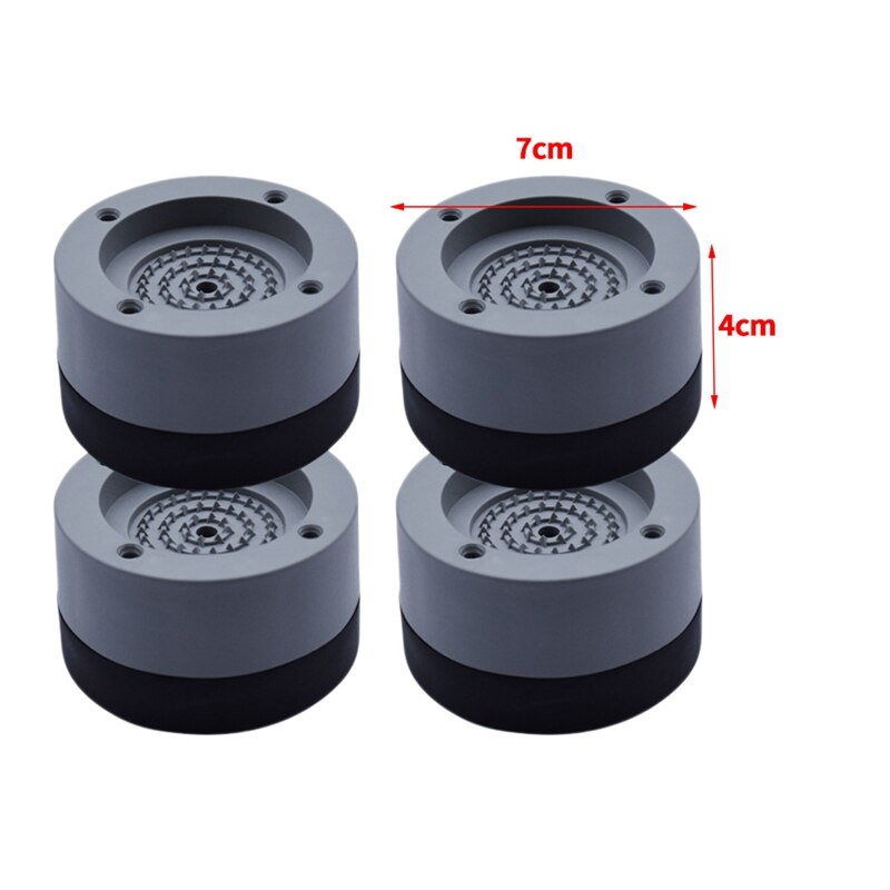 4 stuks/set anti-vibratie pads rubber geluidsreductie trillingen anti-loop voetbevestiging voor wasmachine en droger verstelbare hoogte washi