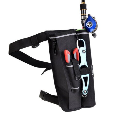 US Fishing Rod Holder Bag Tackle Bag Case Leg Thigh Bag Waist Fanny Pack