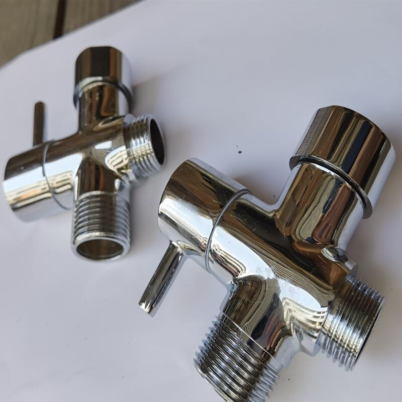 Brass Diverter Chrome Valve 3 Way Water Separator Shower Tee Adapter Adjustable Shower Head Diverter Valve Bathroom Accessories