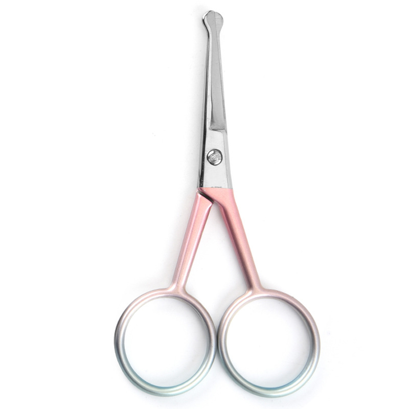 Tijeras para cortar la nariz, para bigote, bigote, cortador de pelo, colorido, , seguro, herramienta de belleza, 1 Uds.: color-2