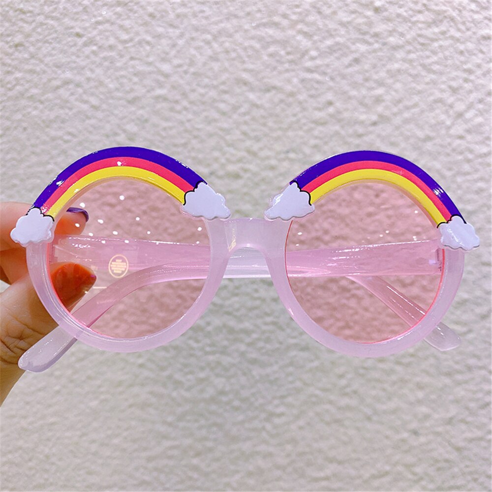 Ronde Zonnebril Kids Regenboog Zonnebril Meisjes Kinderen Kleurrijke Eye Lenzen Baby Shades Jongens Geel Brillen Driver Bril