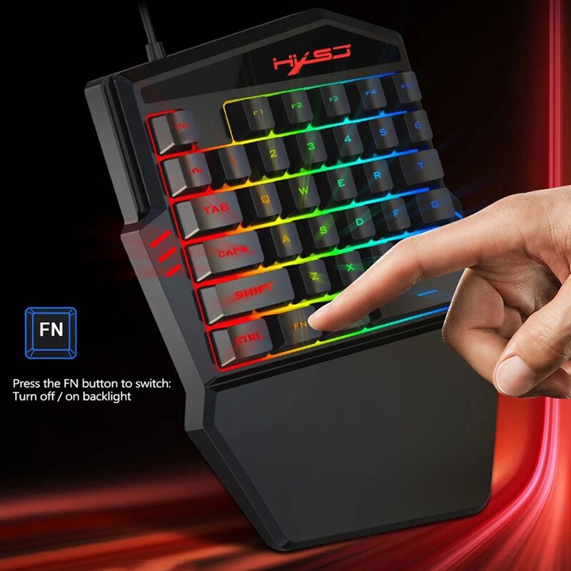 USB Wired One Handed Mini Gaming Keyboard Backlight Mice Optical Keyboard Mouse Set Game Controller For PC PS4 Xbox Gamer