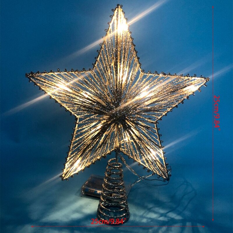 Christmas Tree LED Star Tree Topper Battery Operated Treetop Decoration Hanging