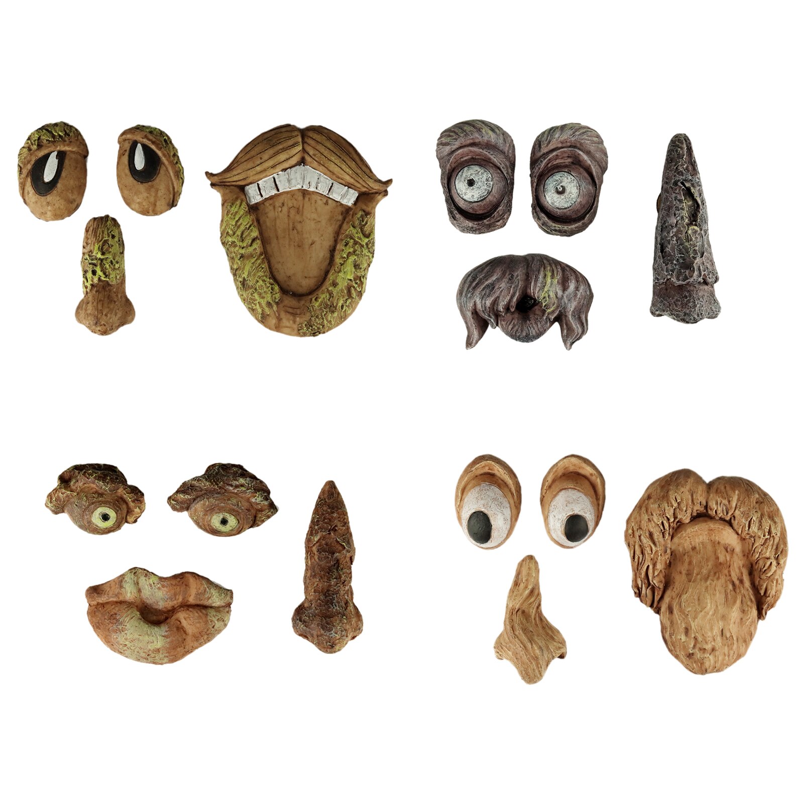 Tree Face Decor Resin Statue Tree Pendant Sculpture For Home Gardening Mushroom Smiling Face Garden Decoration