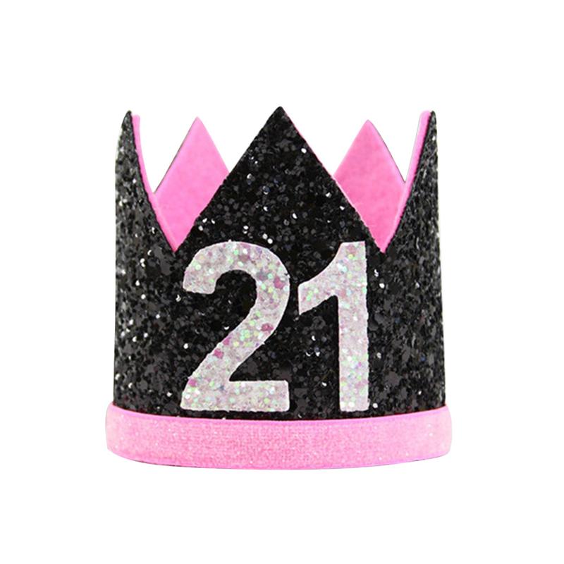 Verjaardagsthema glitterstof verjaardagshoedjes feest baby muts mini hoed eerste verjaardag feestversiering volwassen verjaardag nummer hoed: Lichtgroen