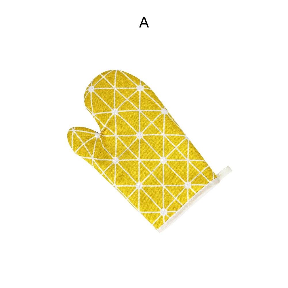 Guante de algodón para el horno guantes antideslizantes aislantes antideslizantes para cocina guante de horno microondas: A