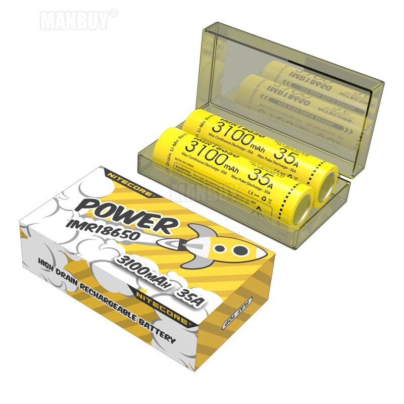 TOPSALE NITECORE IMR18650 3,7 V Li-Ion Geschützt Akku FlatTop 2100/2500/2600/3100mAh 30A/35A/38A/40A Hohe