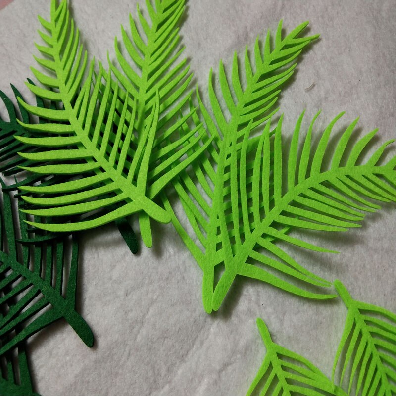 16 stycken zyokra märke blandat stort litet grönt blad filttyg handgjort nonwoven dekoration diy filttyg