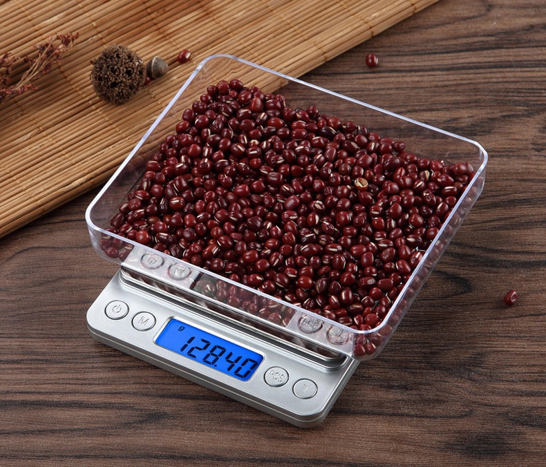 Báscula electrónica portátil para alimentos 3000g/0,1g, para joyería de cocina, Digital, 500g, 0,01