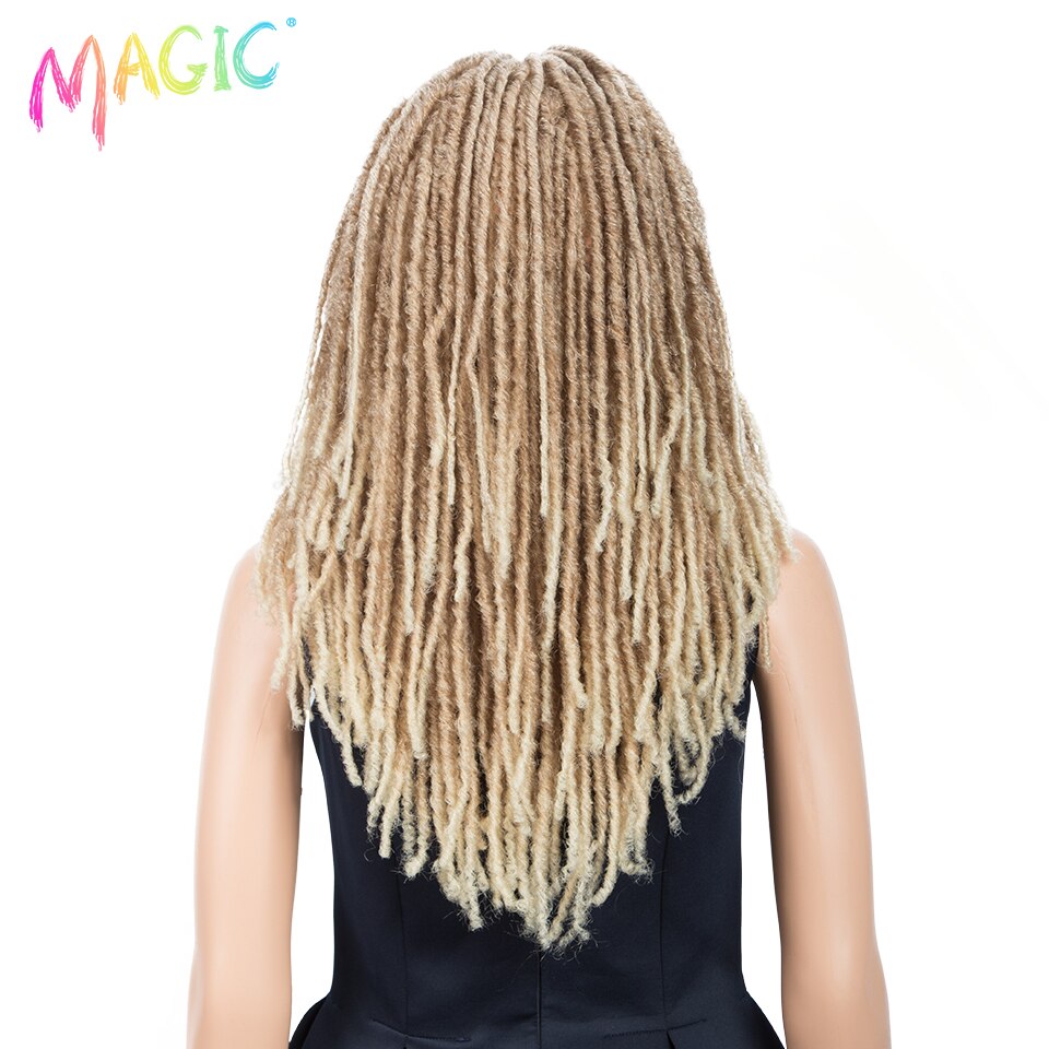 Magic 22inches Crochet Wig Braids Twist Synthetic Lace Wig African Braided Hair Faux Locs Crochet Wig Heat Resistant