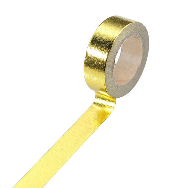 Guld folie washi tape sølv/guld/bronze/rosa/grøn farve japansk kawaii gør-det-selv scrapbogsværktøj malertape 15mm*10m