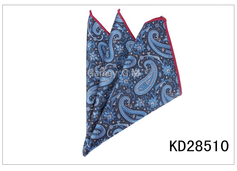 Mænd lommetørklæder hanky til mænd blomstret herre lommetørklæder afslappet jakkesæt firkantede lommetørklæde håndklæder til fest 25 cm x 25 cm: Kd28510
