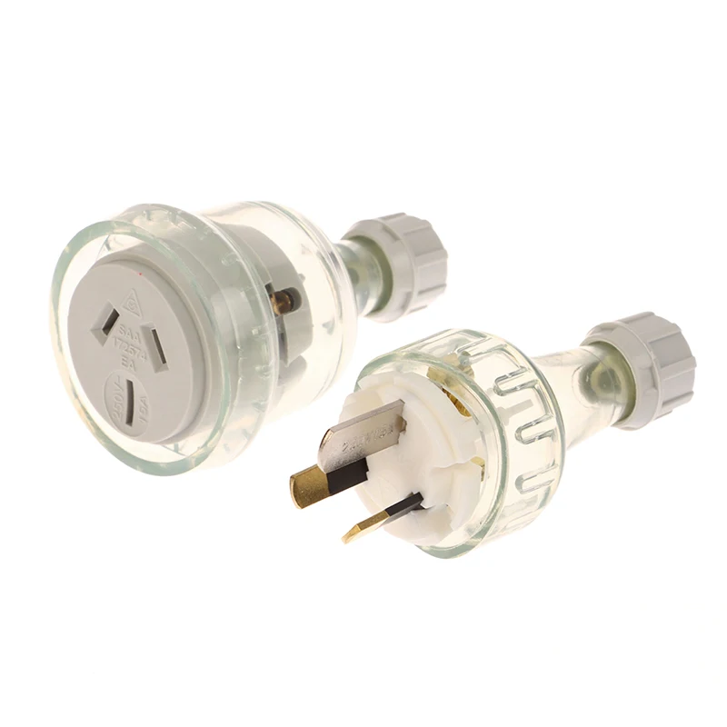 1Pc SAA Rewirable Plug Socket Australian Male Plug Female Socket 3 Prong Electrical Socket Grounded Rewire Socket DIY Assembled
