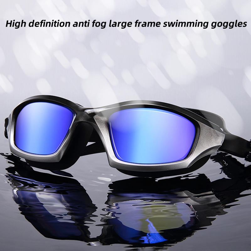 Adult swimming goggles electroplated anti fog waterproof UV resistant high-definition transparent one size fits all adjustable
