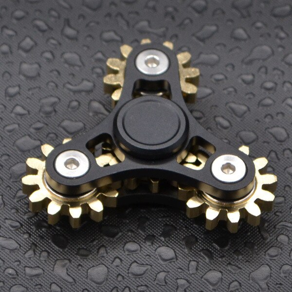 Fidget Spinner Toy - Metal Gear Link - Decompression Toy - Anti-Stress - For Ages 6+: Black