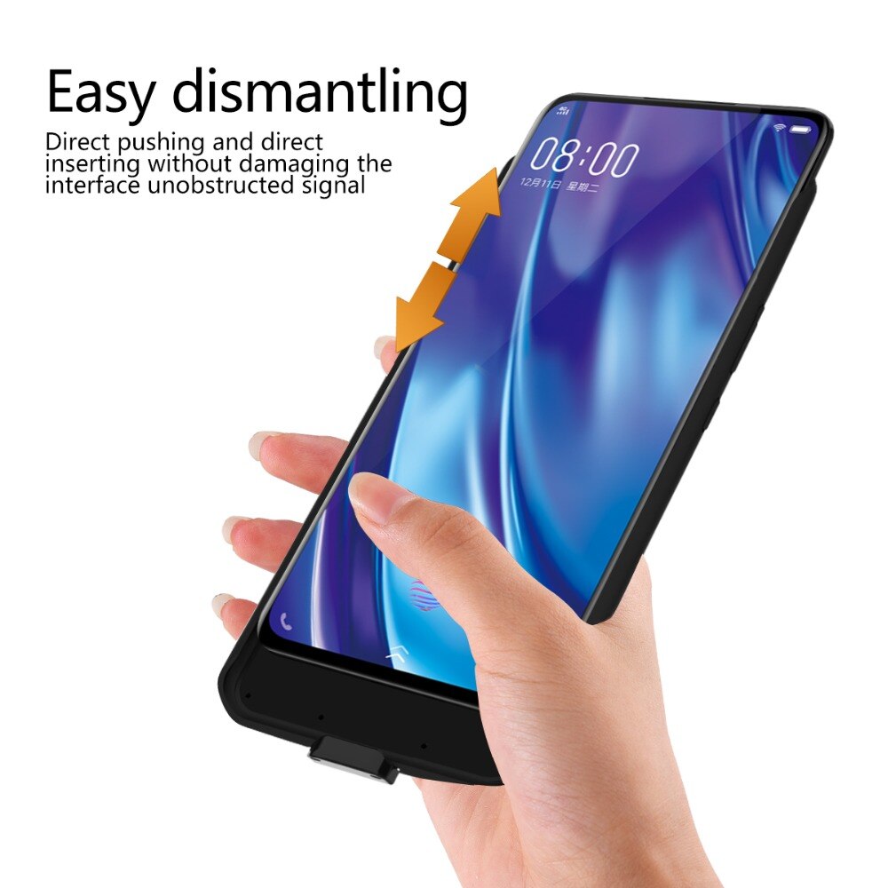 5000mAh Siliconen shockproof Acculader Case Voor Xiaomi Redmi Note 8 Pro Slim Externe Power Bank Opladen Terug Volledige cover