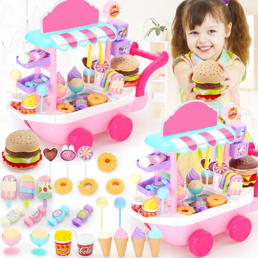 Plastic Mini Candy Trolley Ice Cream Candy Cart Educational Toy Pretend Play Set For 3 Years Old And Above: Default Title