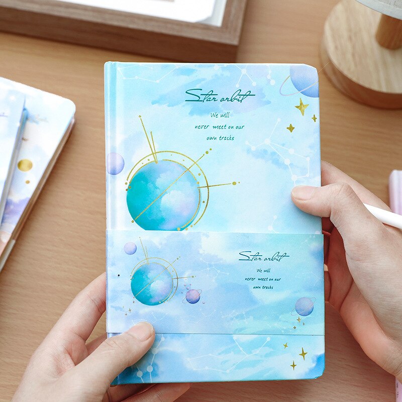 "Star Orbit" Hard Cover Journal Diary Beautiful Universe Notebook Notepad Planner Stationery