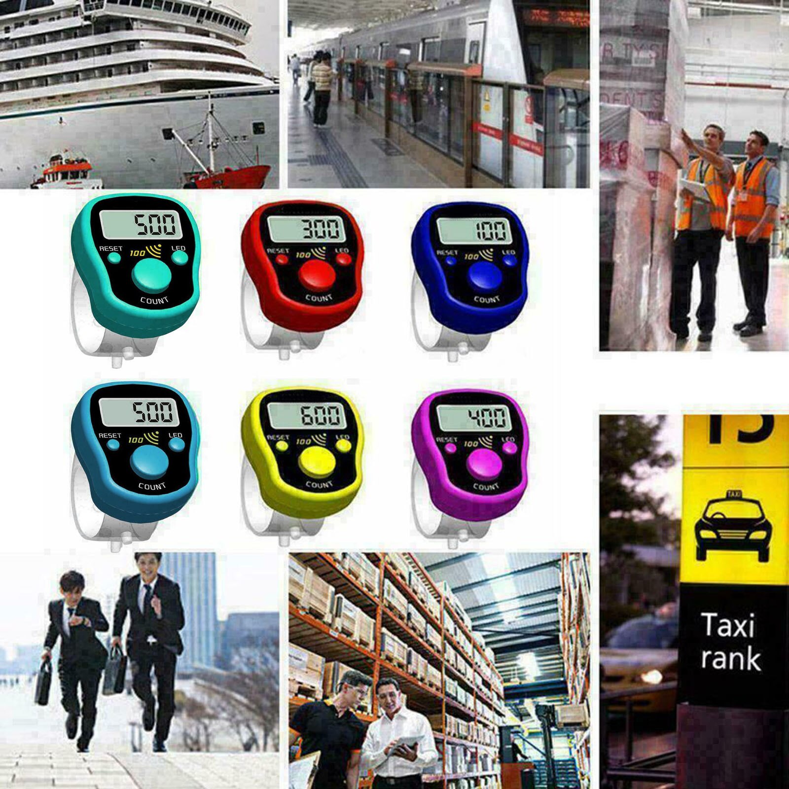 1pcs Portable Electronic Digital Counter Mini Lcd Hand Held Finger Ring Tally Counter Stitch Marker Plastic Row Counter