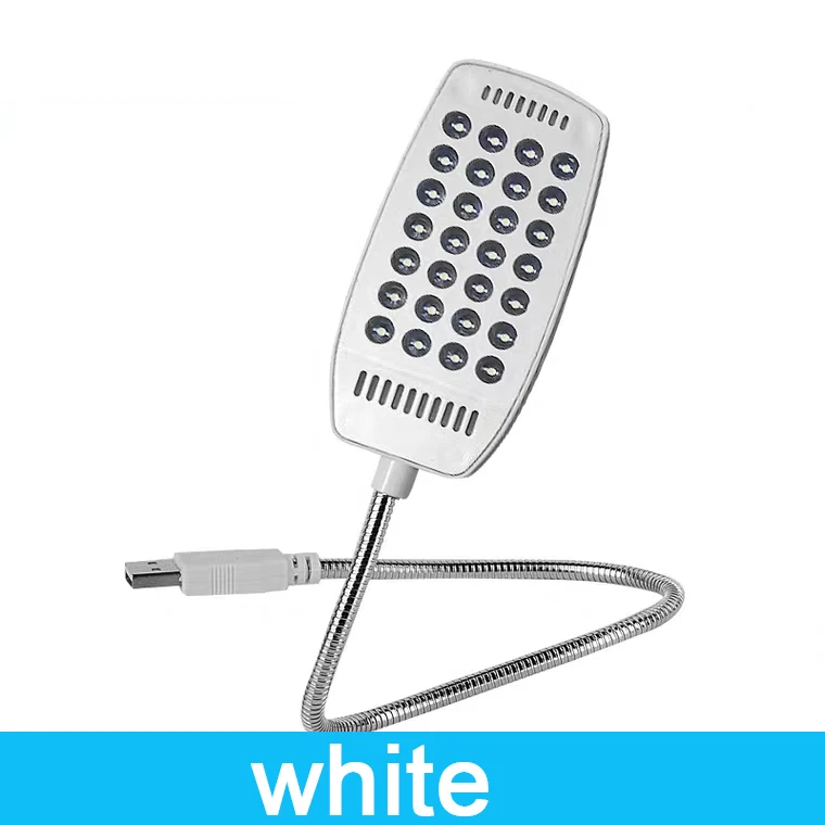 28 ledet-boklampe bærbar usb-lese-nattlampe hvit farge bordlampe til bærbar pc powerbank bærbar pc datamaskin: Rgb