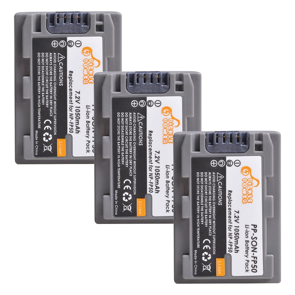 NP-FP50 NP FP50 NPFP50 Battery and LED Charger Set for Sony NP-FP30 NP-FP50 NP-FP60 NP-FP70 NP-FP71 NP-FP90 Sony DCR-SX40 SX40R: 3 battery