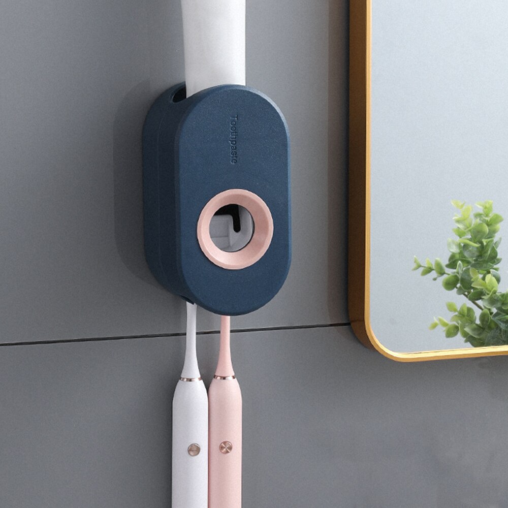 Automatic Toothpaste Dispenser Squeezers Toothpaste Tooth Wall Mount Stand Dust-proof Toothbrush Holder Bathroom Accessories