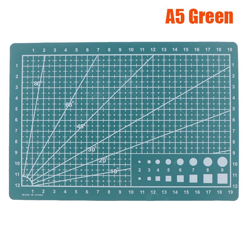 A4A5 PP Double-sided Grid Lines Cutting Board Mat Self-healing Cutting Pad DIY: A5-green