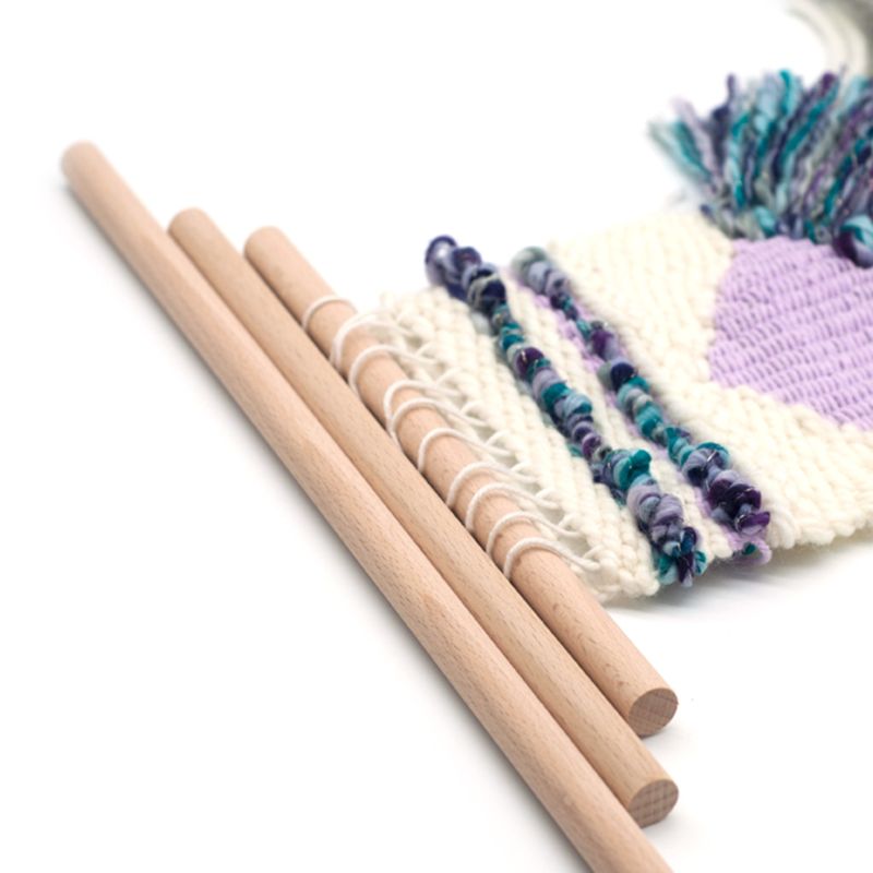 6Pcs/Set Round Wooden Dowel Rods Sturdy Weaving Tapestry Wood Stick Model Making DIY Craft Supplies