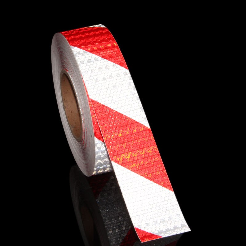 50M Reflektierende Material Band Aufkleber Sicherheit Warnband Reflektierende Film Auto Aufkleber 6 farben Weiß Gelb Orange verrotten Blau aufkleber: rot-Weiß-Köper