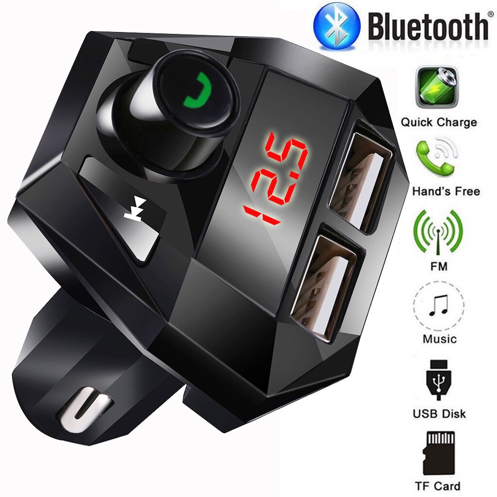 Car MP3 Player 3.0+EDR Bluetooth Version Car Kit Hands Free Wireless Bluetooth FM Transmitter LED Screen 5V/2.1A USB Chargesr