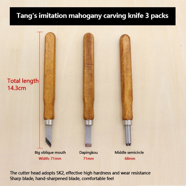3/4/5/10/12pcs Wood Carving Chisel Knife Hand Tool Set For Basic Detailed Graver Sculpt Pottery Ceramic Clay Diy Hand Tool Set: 3Pcs