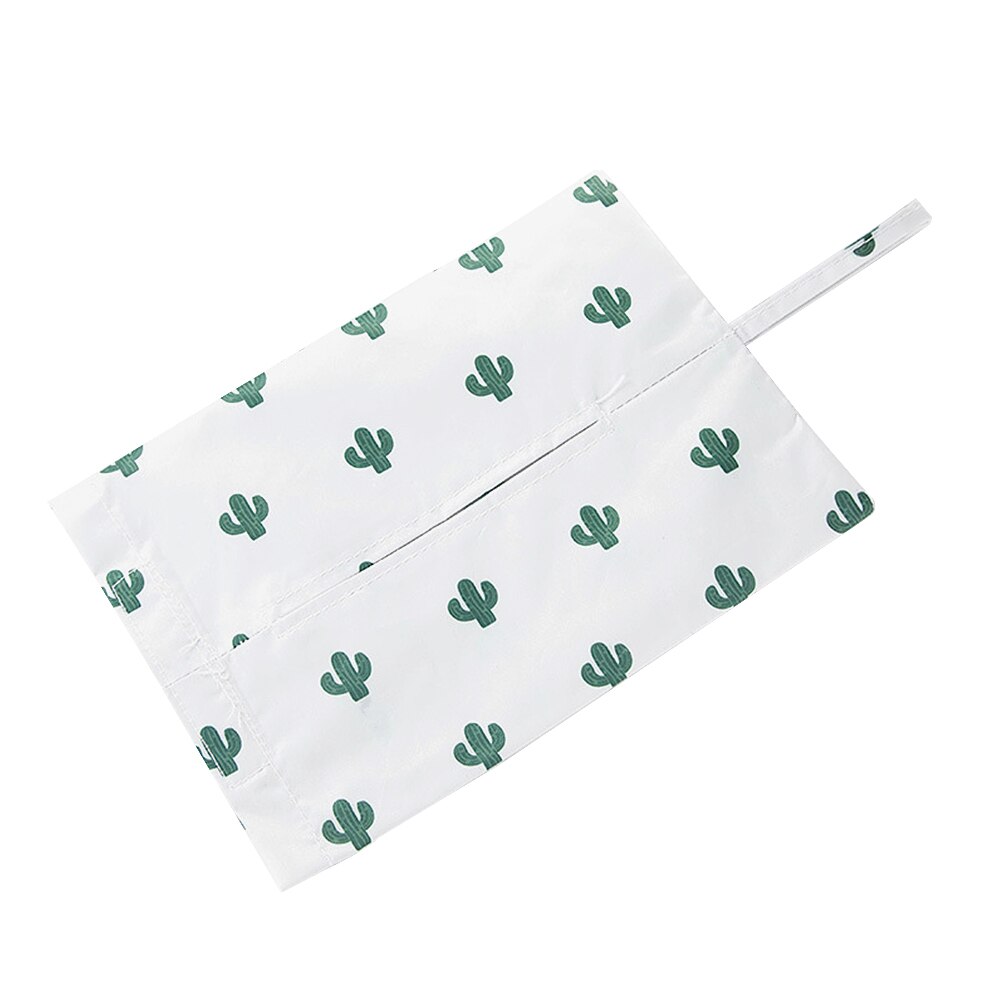 Caja para pañuelos de tela con dibujos animados creativos, bolsa de almacenamiento de papel para servilletas colgantes para baño, sala de estar y coche, contenedor de papel para decoración del hogar: White