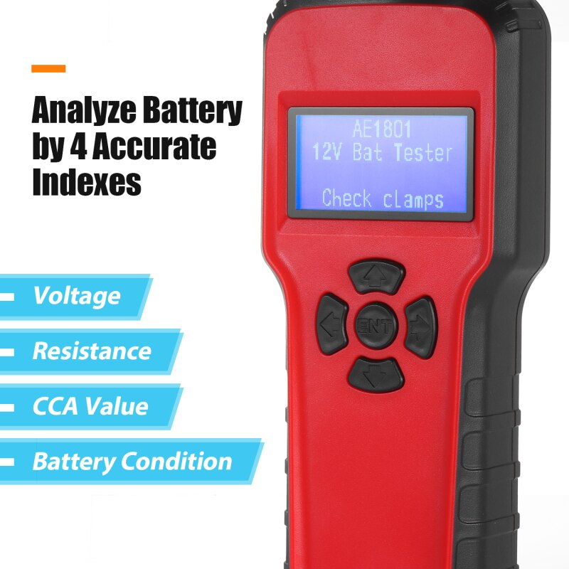 Car Electric Load Charging System Detect AE1801 Car Battery Tester Digital Battery Analyzer Battery Capacity Tester Car Tools
