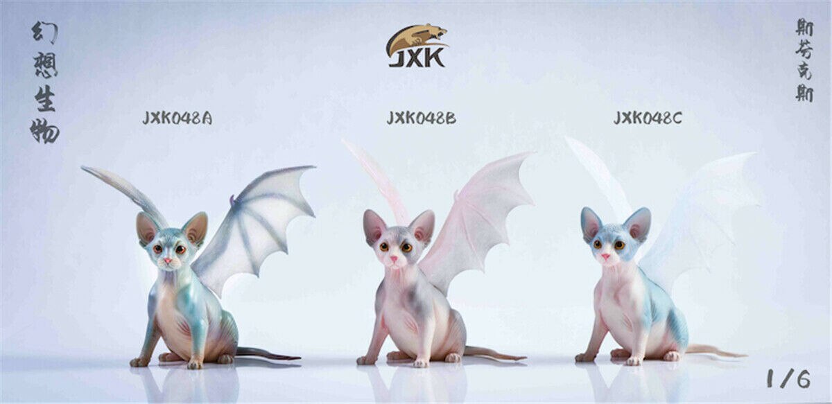 JXK 1/6 Hairless Cat Pet Healing Figure Fantasy Sphynx 2.0 Felidae Animal Collector Toy Decoration