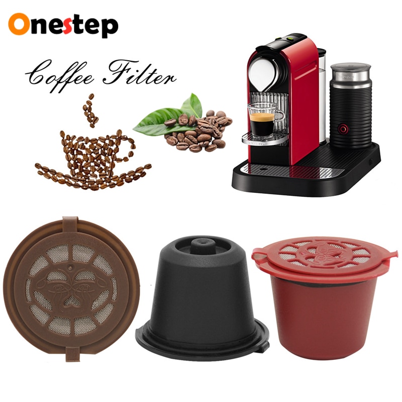 Vokory 3 stk /9 stk kaffe kapsel skal genanvendeligt refill filter plast til nespresso maskine kapsel filtre køkken tilbehør