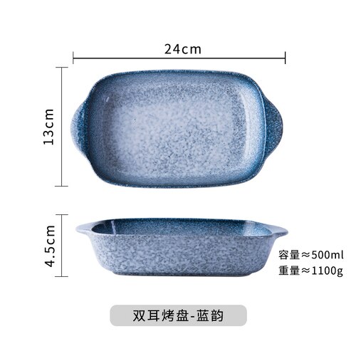 Ost bagt ris tallerken husholdnings keramik skål western mad tallerken mikroovn bradepande ovn specielt bageservice: A 24 x 13 x 4.5cm