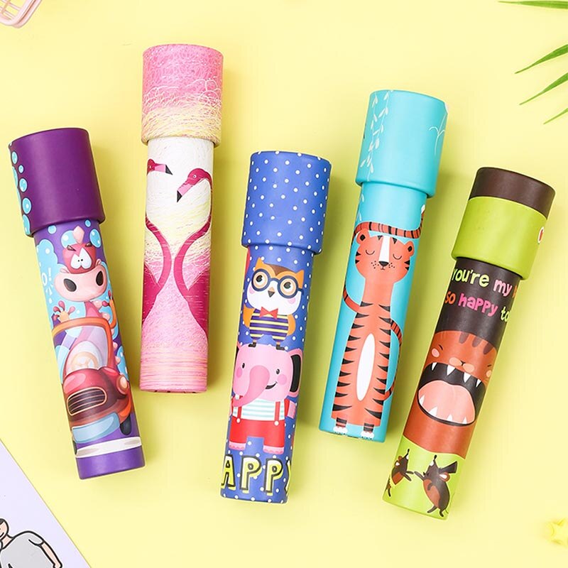 1Stck Kaleidoskop freundlicher Wissenschaftliche Experiment Spielzeug Zufällige Farbe Nette Karikatur eltern-Art-Interaktive freundlicher Bildung Spielzeug