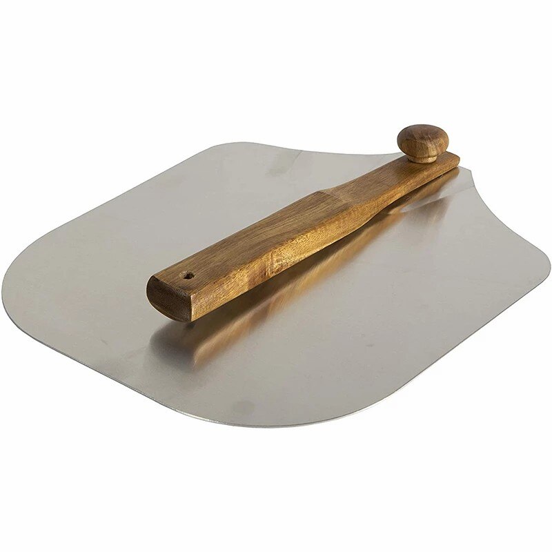 D2-Pala de aluminio plegable para Pizza, pala con mango de madera de 16 y 14 pulgadas, Kit de accesorios para horno de cocina, herramienta portátil para hornear barbacoa: Pizza Shovel