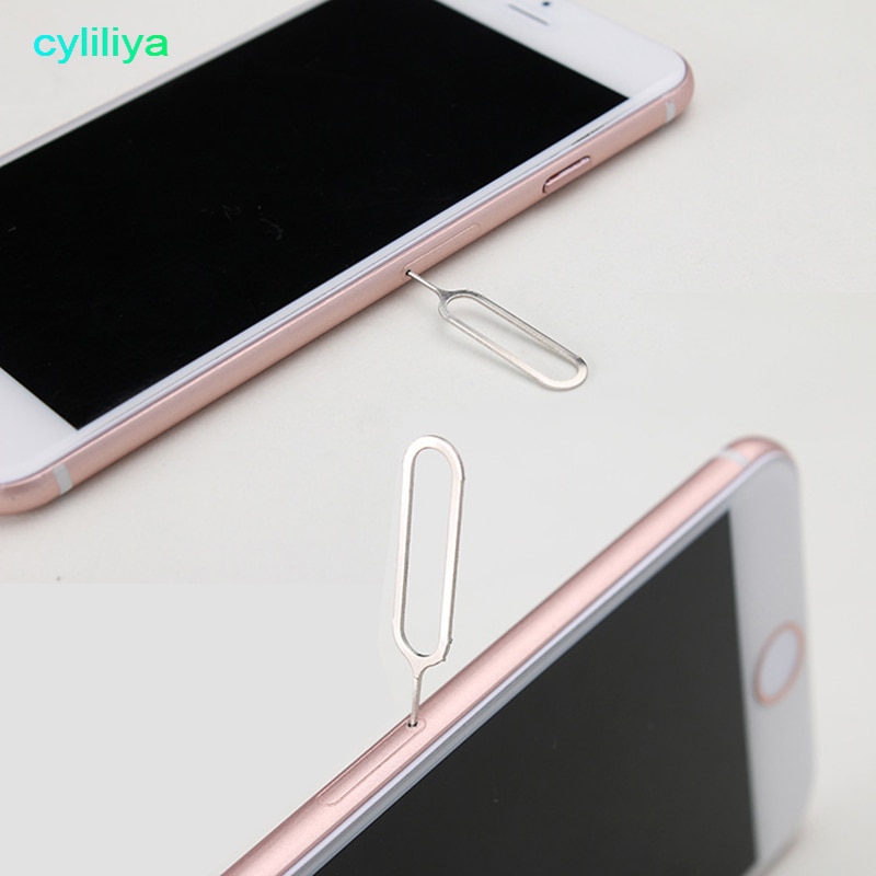 Cyliliya Metalen Sim Eject Pinnen Sim-kaart Eject Tool Naald Pin Voor Voor Iphone 7 6 5 5S Voor mobiele Telefoons 1000 Stks/partij Gratis Post