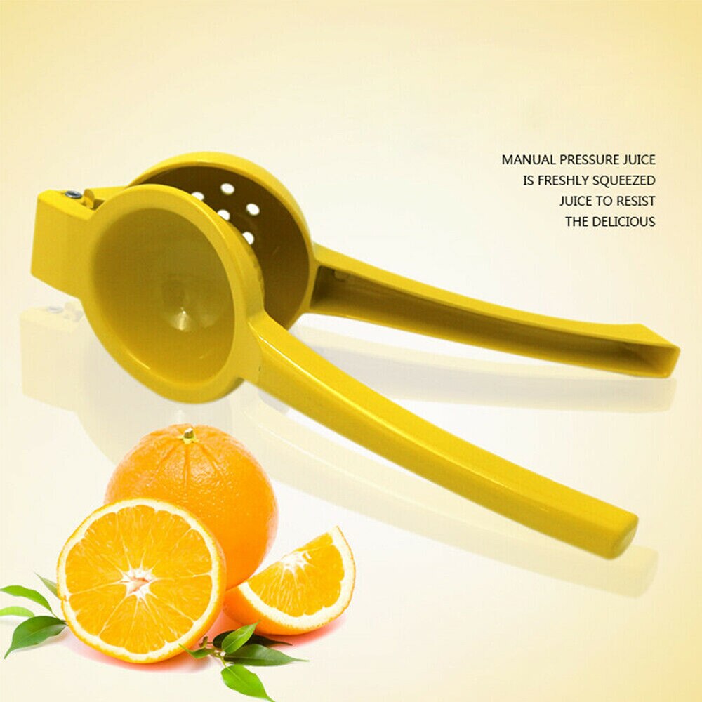 Citronsaftpressverktyg gul citronpressare handpress manuell juicepressor orange limepressare aluminiumlegering färsk juiceverktyg
