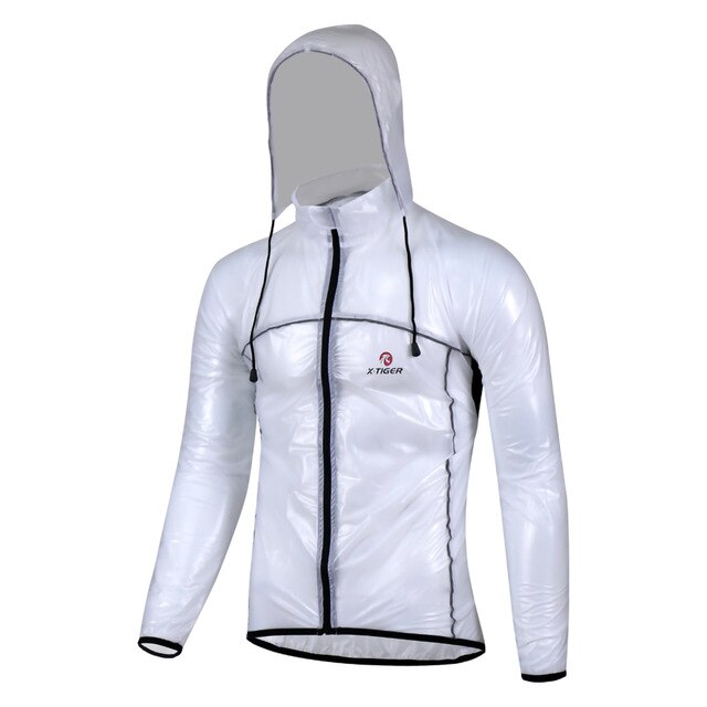 Cycling Raincoat Lightweight Waterproof Cycling Jacket MTB Bicycle Rain Jacket Outdoor Sport Windproof Cycle Clothing: White / L