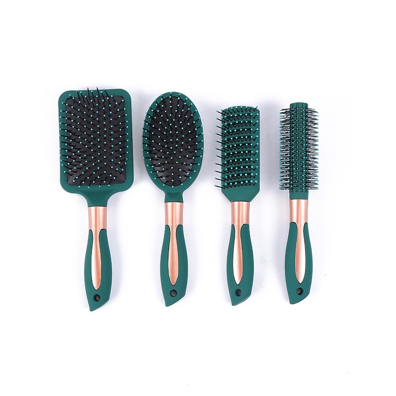 Barber Haar Bürste Anti Statische Massage Oval Kamm Mit Silikon Kissen Basis Entwirren Pinsel Runde Haar Pinsel Vent Haar Pinsel: Black