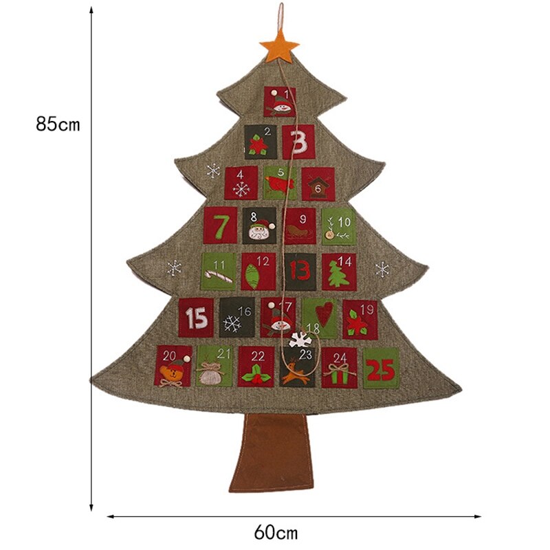 Arbre de noël calendrier de l'avent suspendus noël compte à rebours calendrier décorations de noël pour la maison bonne année décor