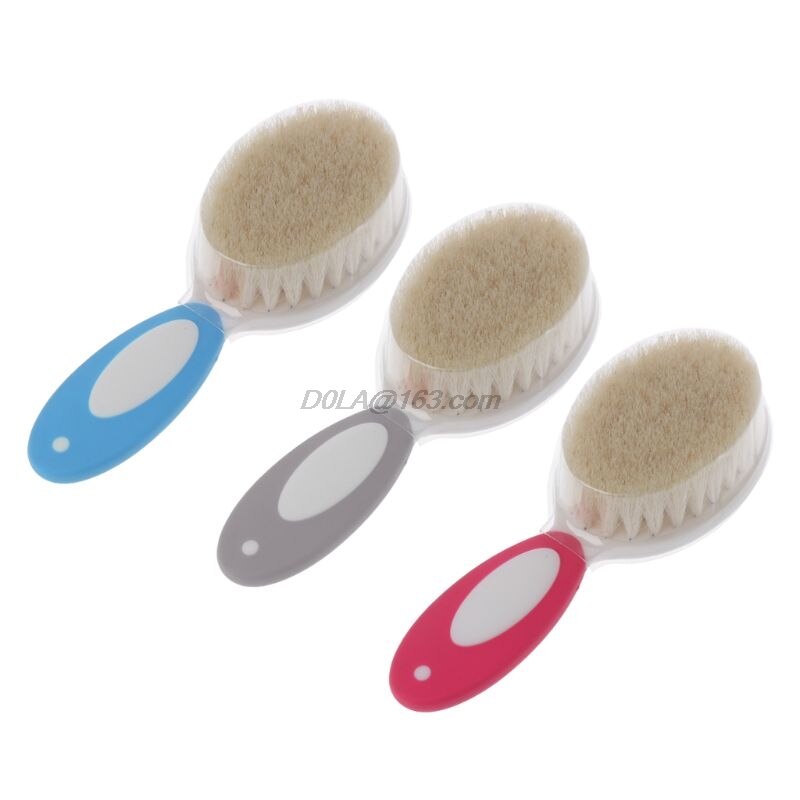 bébé soins Pure laine naturelle bébé brosse peigne bébé brosse à cheveux -né brosse à cheveux infantile peigne tête masseur