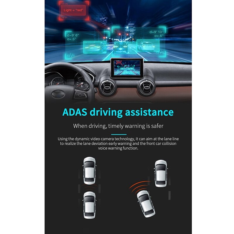 grabador de conducción 1080P, USB, aleación de Zinc, Android, navegación Sn grande dedicada DVR ADAS, detección de movimiento de gran angular de 140 grados