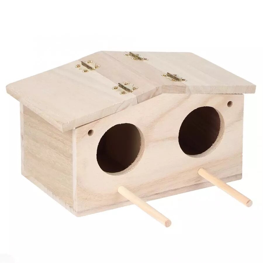 Trä husdjur fågelbon hus avel fågellåda bur fågelholk tillbehör för papegojor svalor 23 x 13 x 12cm