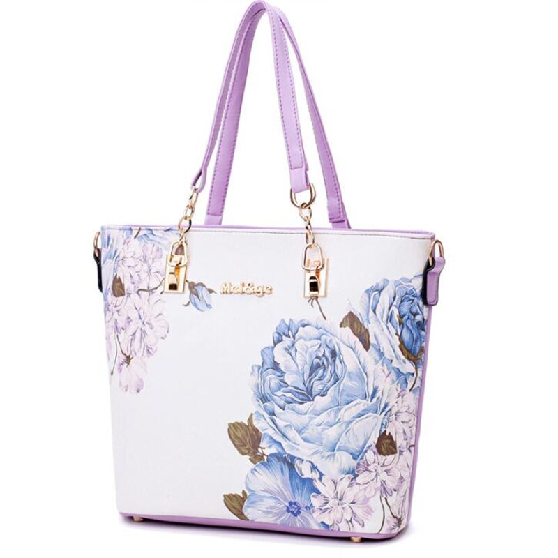 Skulderveske for kvinner dameveske 6 -delt sett med lærvesker i kinesisk stil clutch lommebok komposittveske crossbody