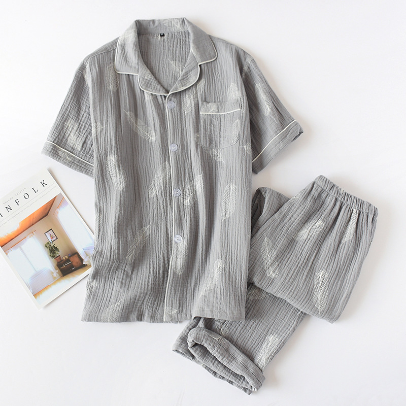 Neue Sommer Pyjamas Männer Pijama Set männer Pyjamas Baumwolle Kurzarm Nacht Anzug Männer Heißer Nachtwäsche 2 Stück Pyjama set Fdfklak